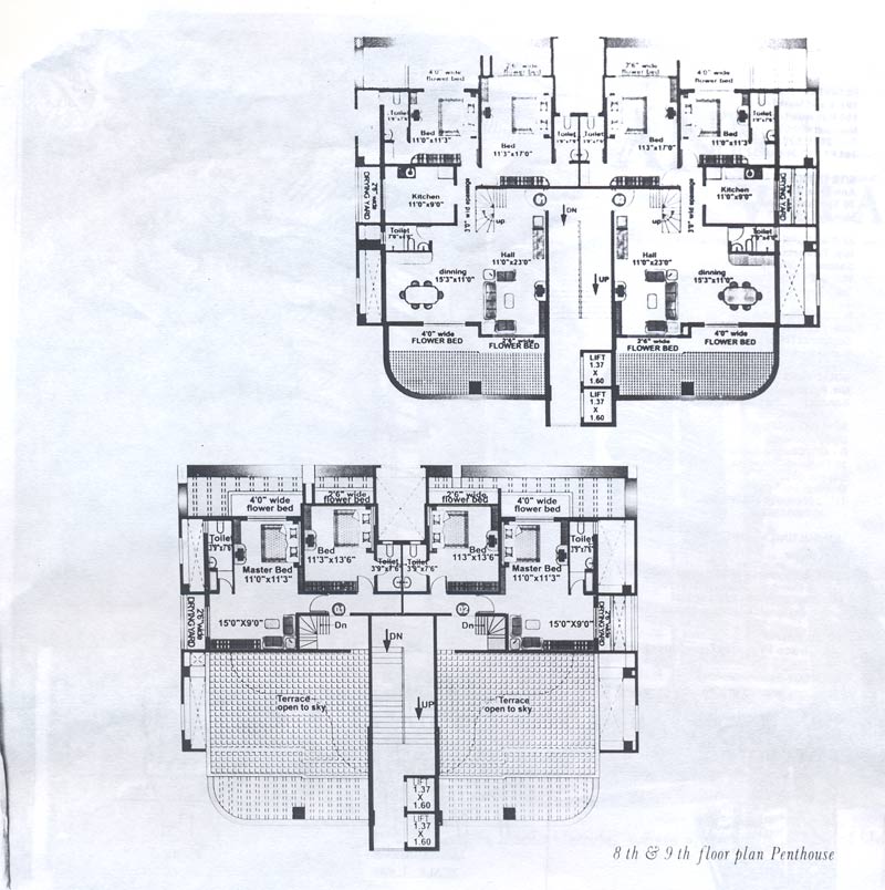 8 and 9 Floor Plan