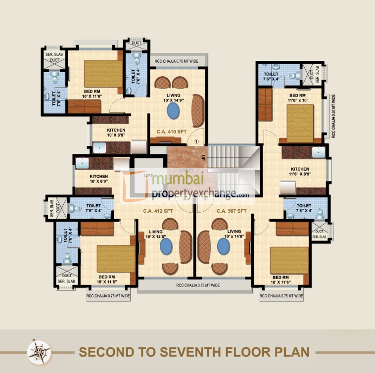 2nd - 7th Floor Plan