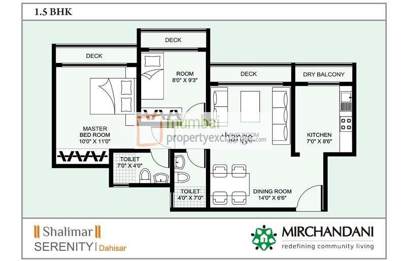 1.5BHK Floor Plan