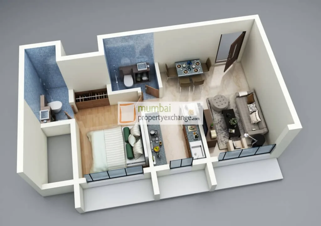 1 BHK Floor Plan