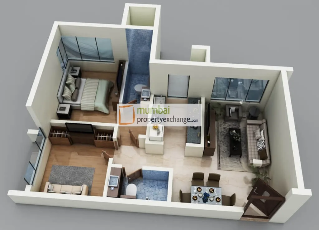 2 BHK Floor plan