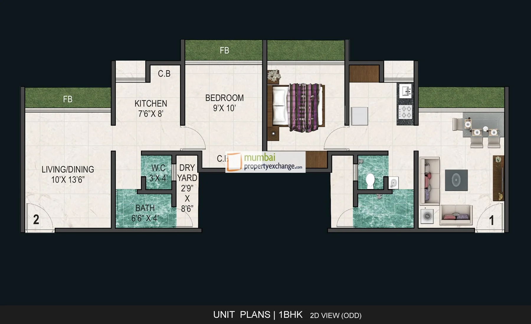 1BHK Floor Plan