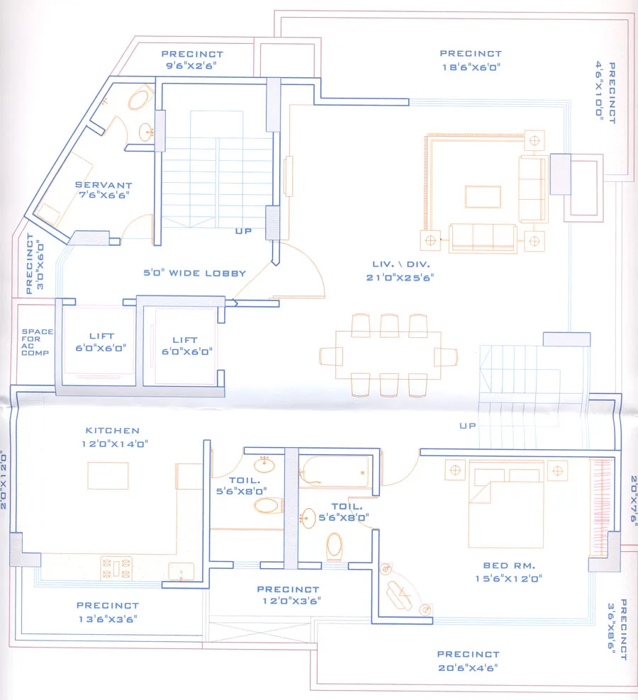 Duplex floor plan