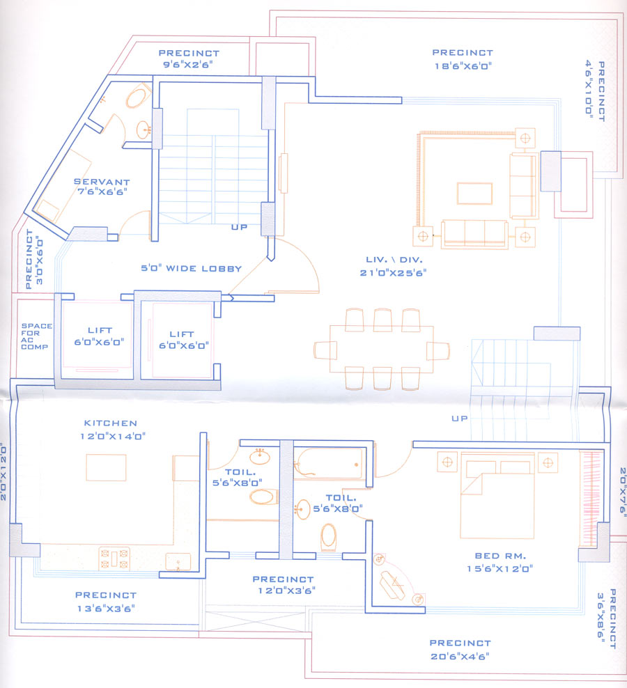 Duplex floor plan