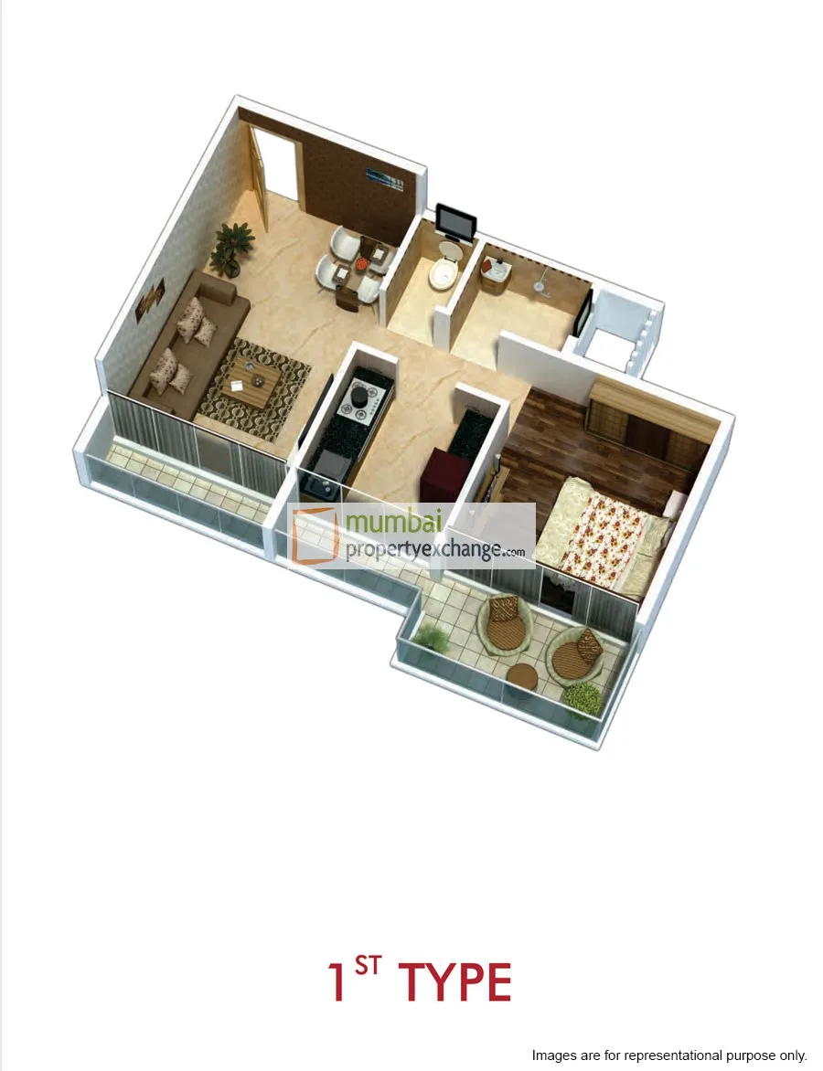 1BHK Plan 1 — photo 2