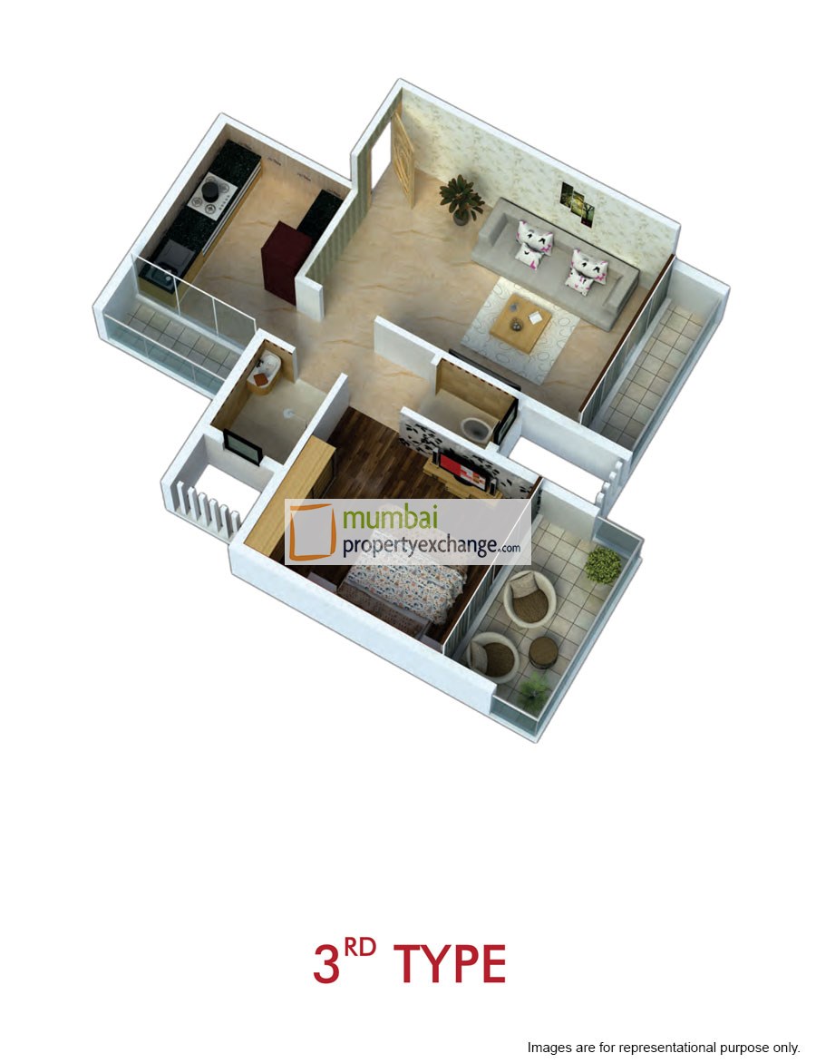 1BHK Plan 3