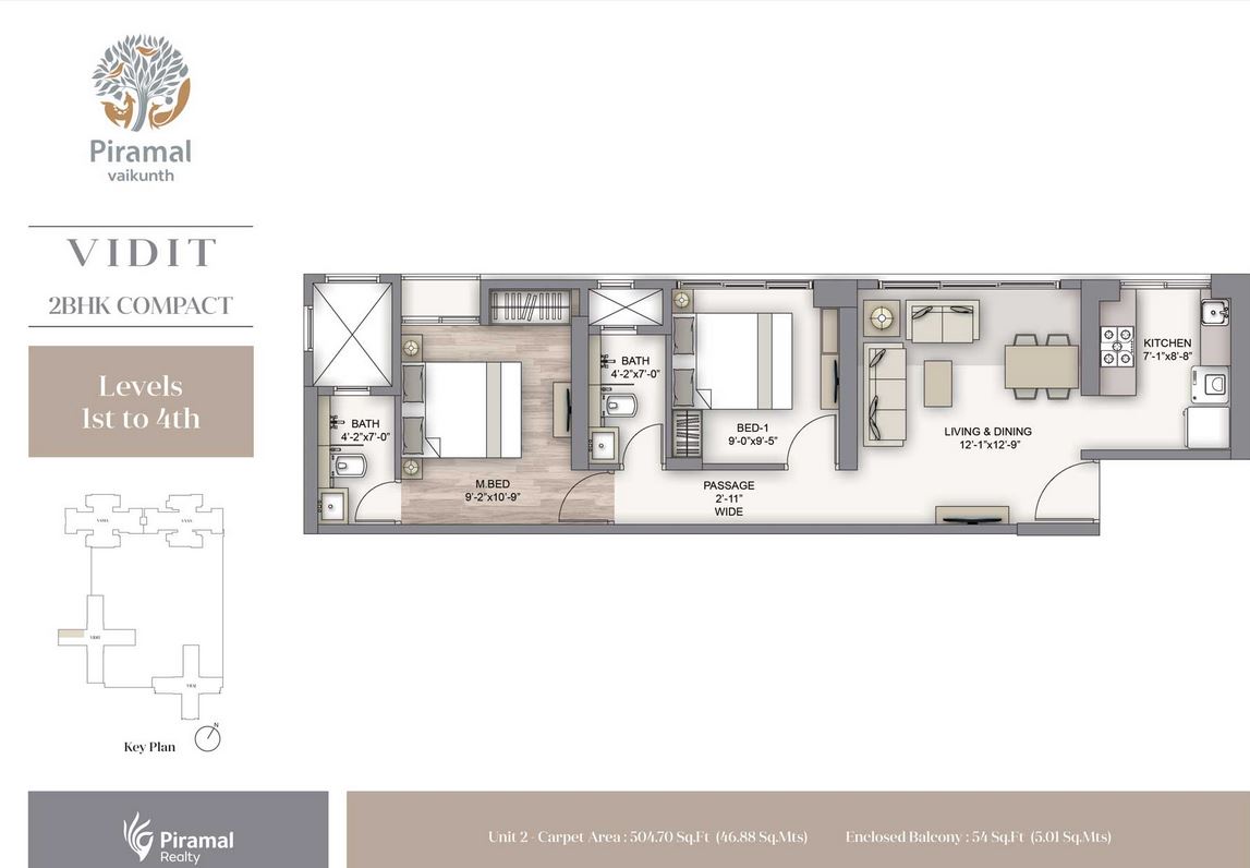 Piramal Vaikunth Vidit 2BHK Compact 1-4 Unit 02