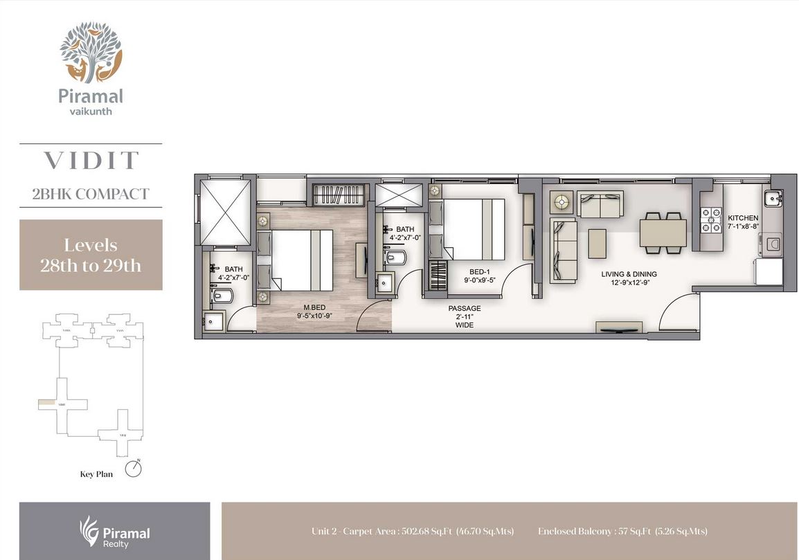 Piramal Vaikunth Vidit 2BHK Compact 28-29 Unit-02