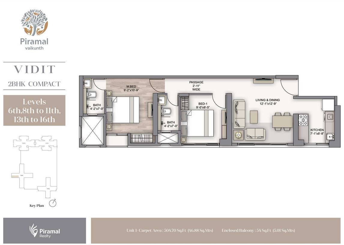 Piramal Vaikunth Vidit 2BHK Compact middle Unit-01