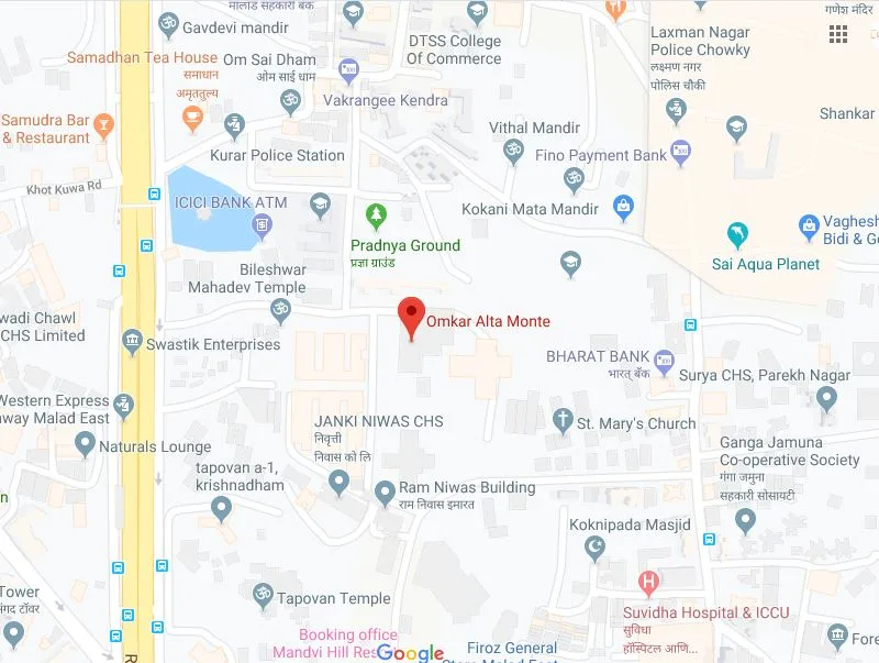 Omkar Alta Monte Loctaion Map