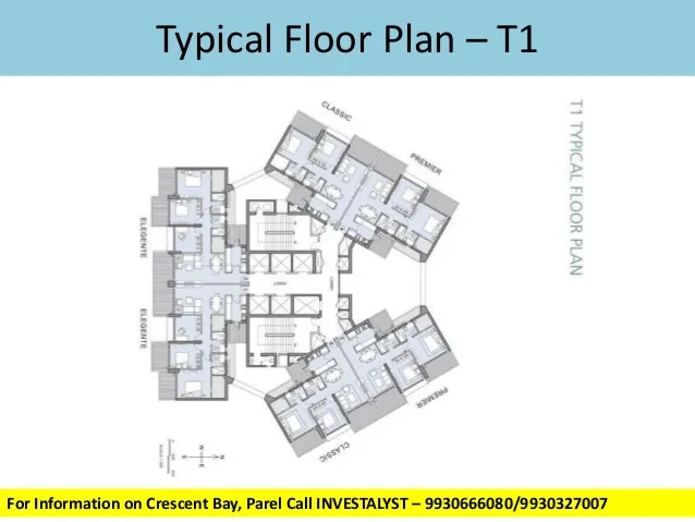 Crescent Bay T1 Typical Floor Plan