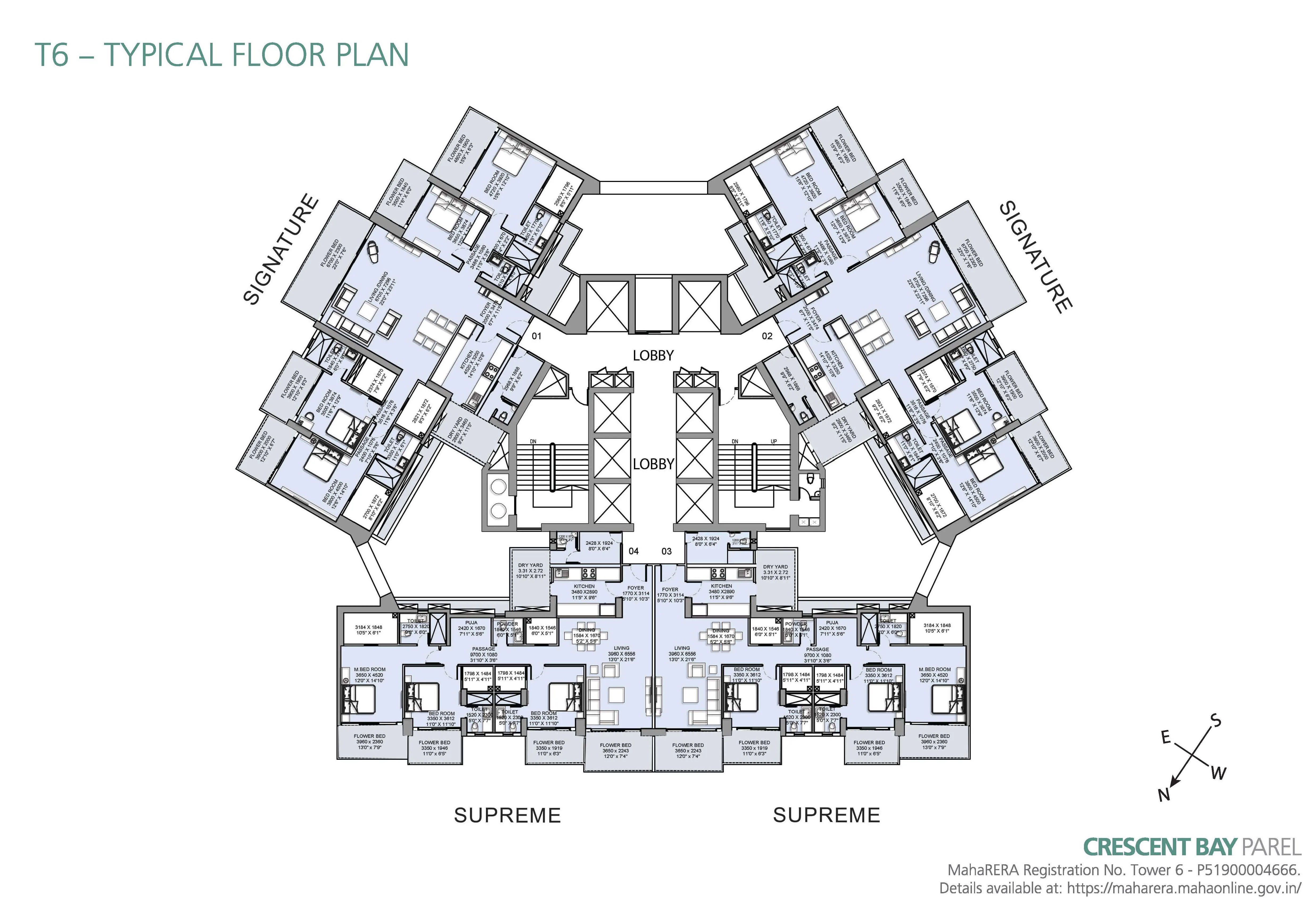 Crescent Bay T6 Typical Floor Plan