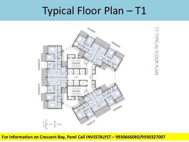 Crescent Bay T1 Typical Floor Plan