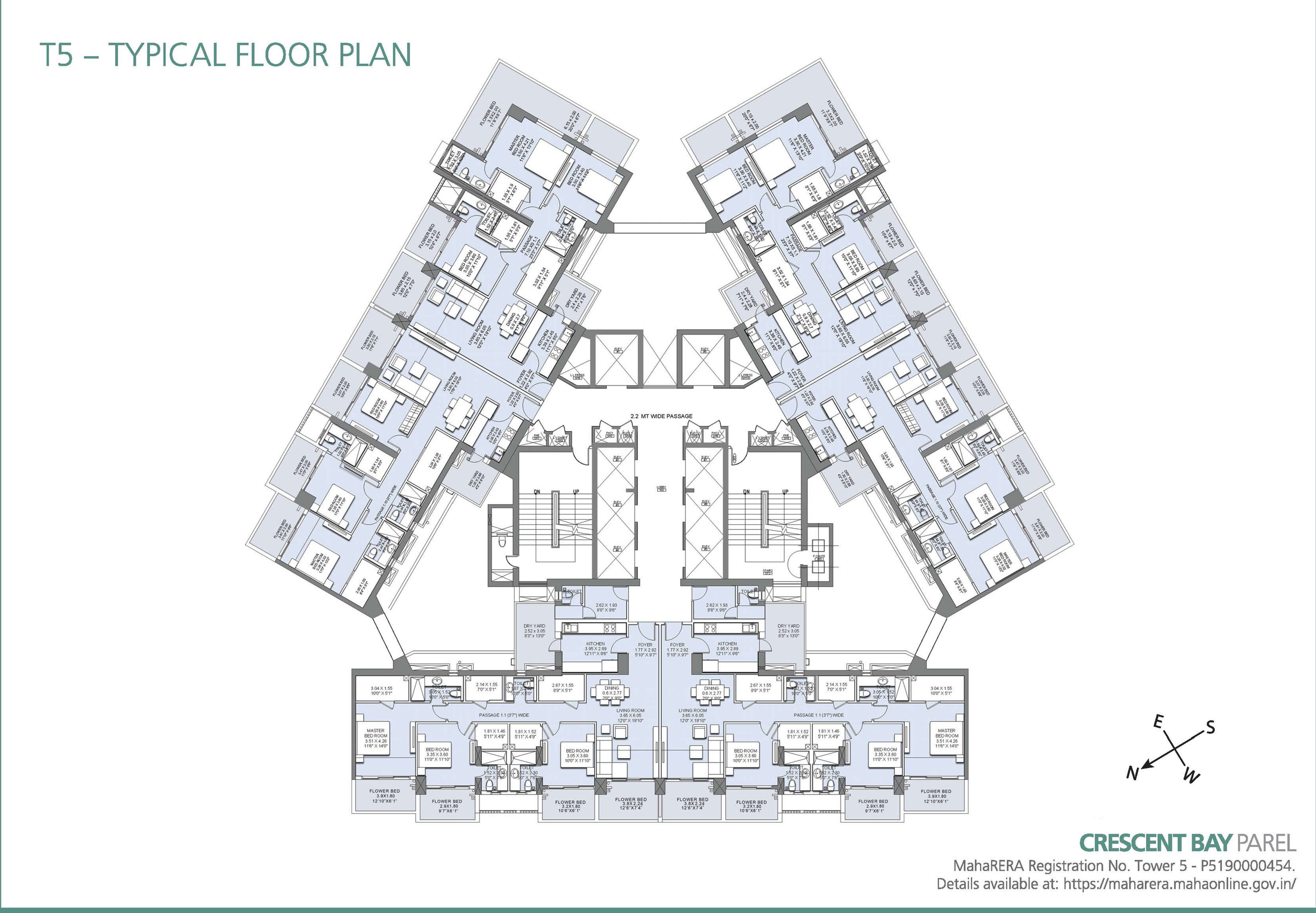 Crescent Bay T5 Typical Floor Plan