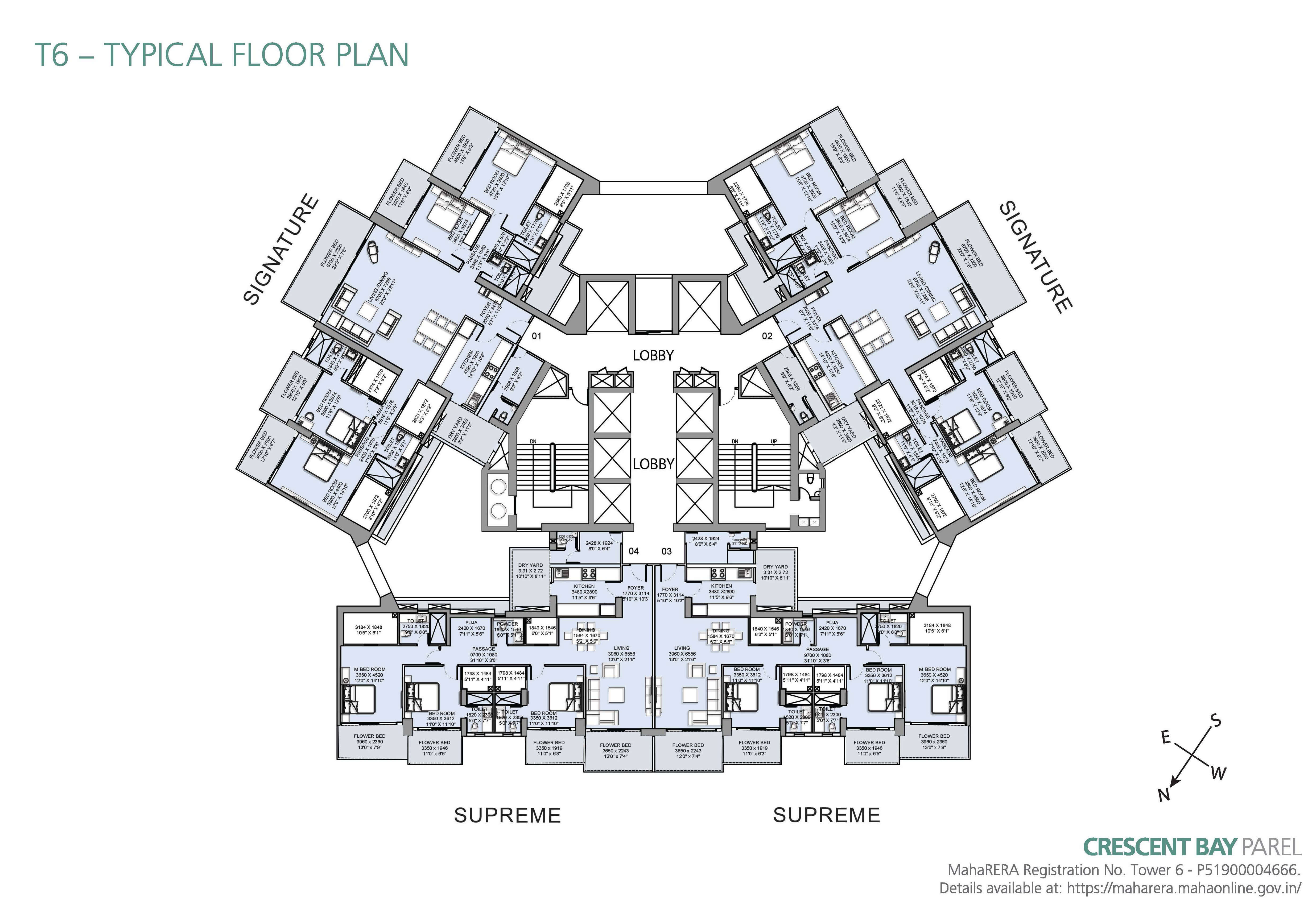 Crescent Bay T6 Typical Floor Plan