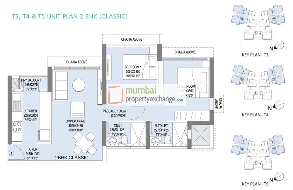 2 BHK Floor Plan