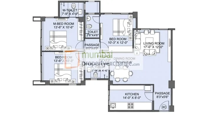 3 BHK Floor Plan