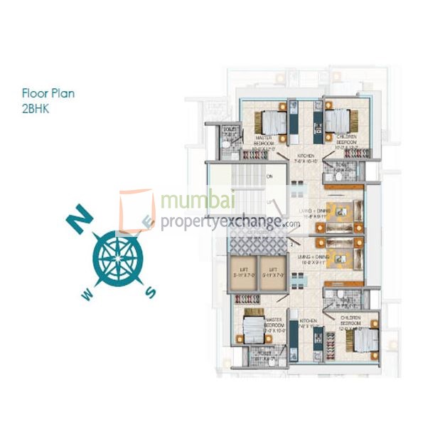 2 BHK Floor Plan