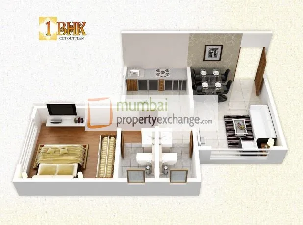 1 BHK Floor Plan