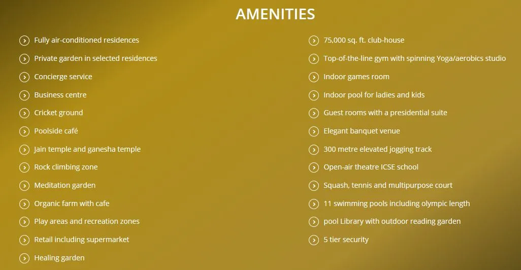 Lodha Altia Amenities