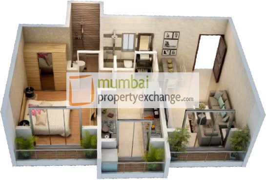 1 BHK Floor Plan