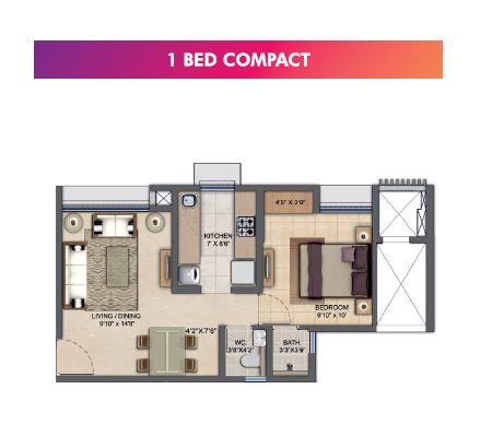 Lodha Upper Thane 1BHK Compact