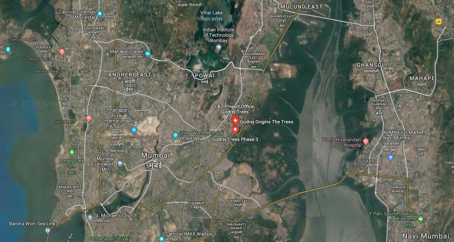 Godrej Trees Satellite Google Location Map