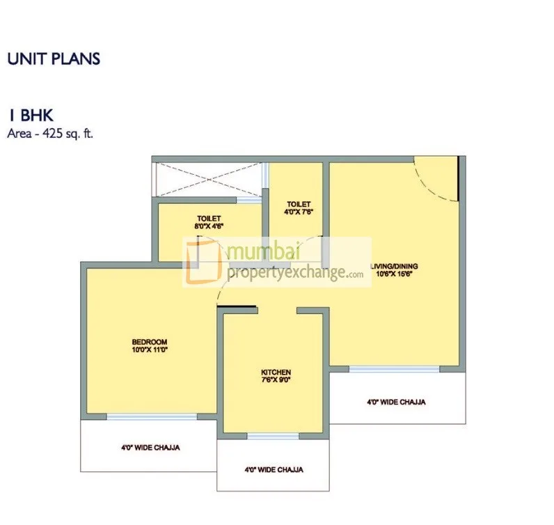 1 BHK Floor Plan