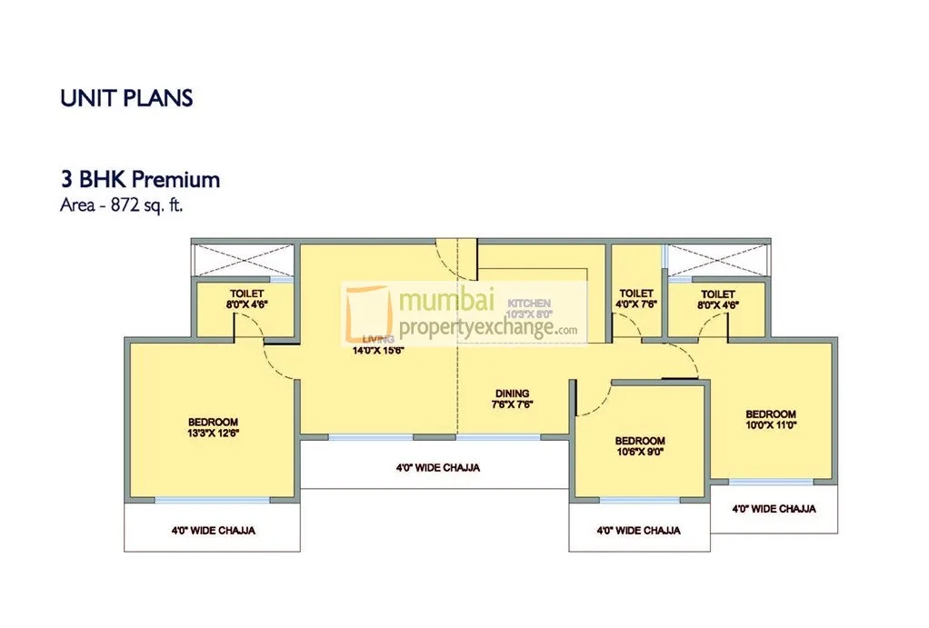 3 BHK Floor Plan