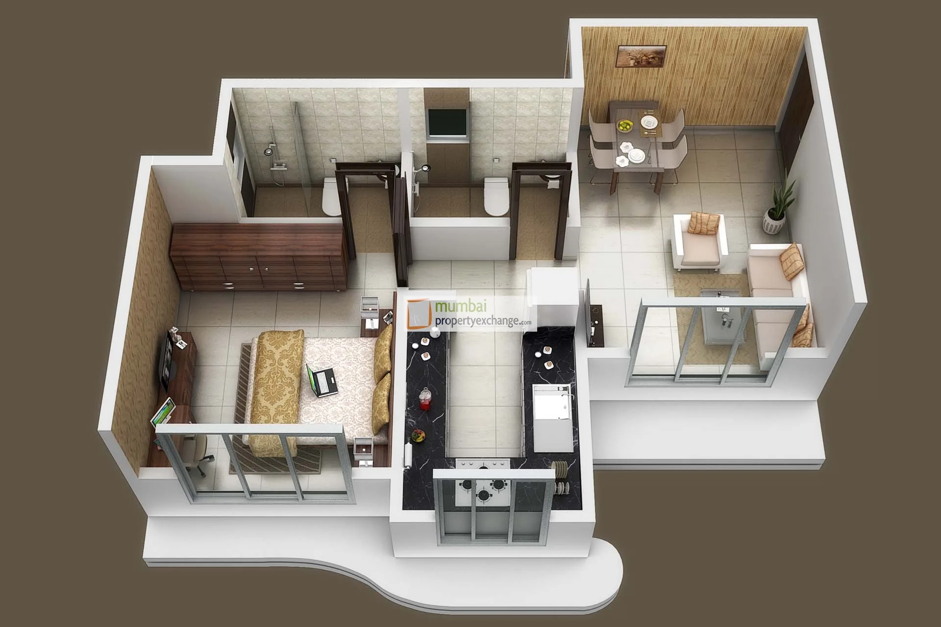 1 BHK Floor Plan