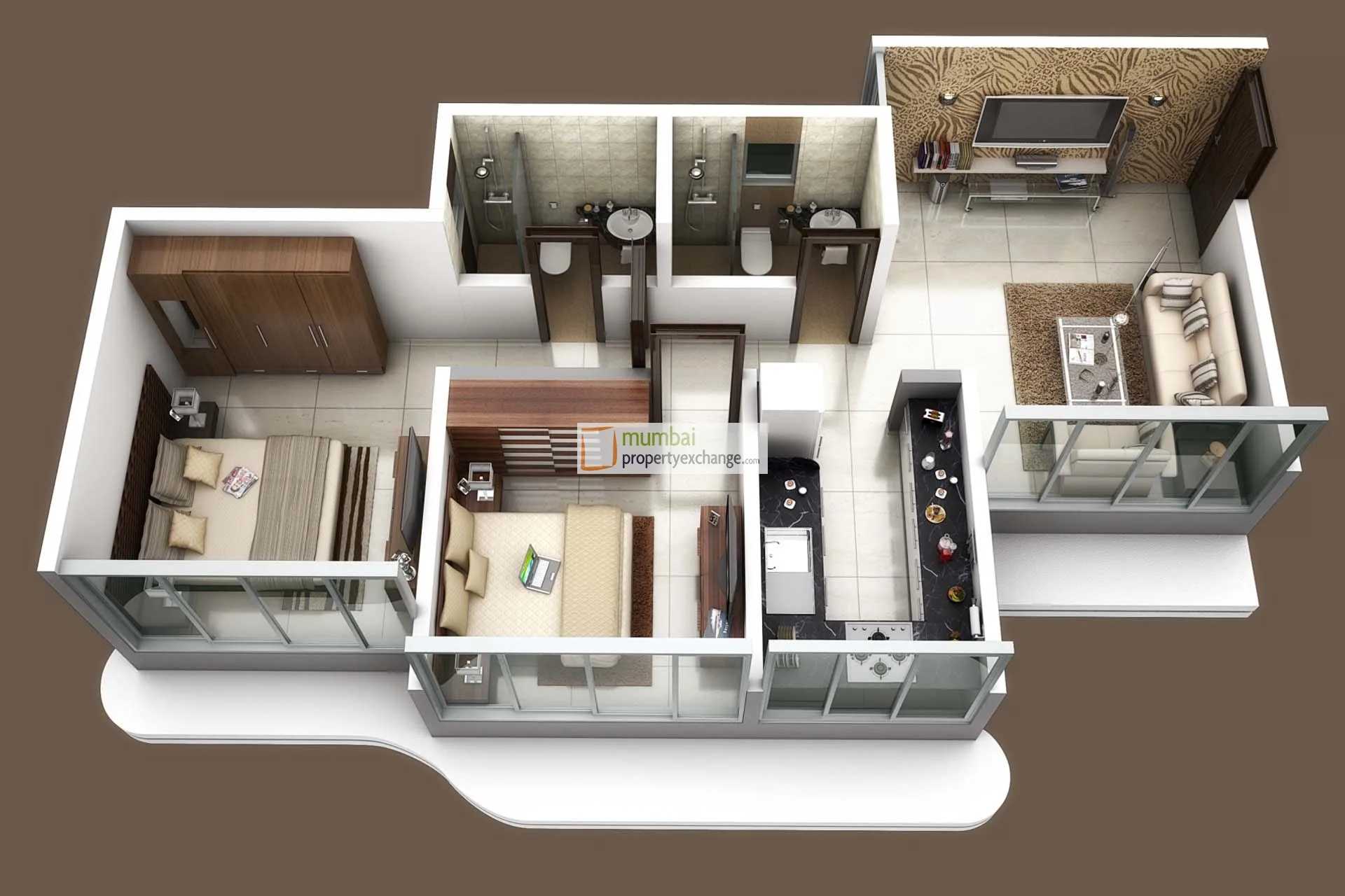 2 BHK Floor Plan