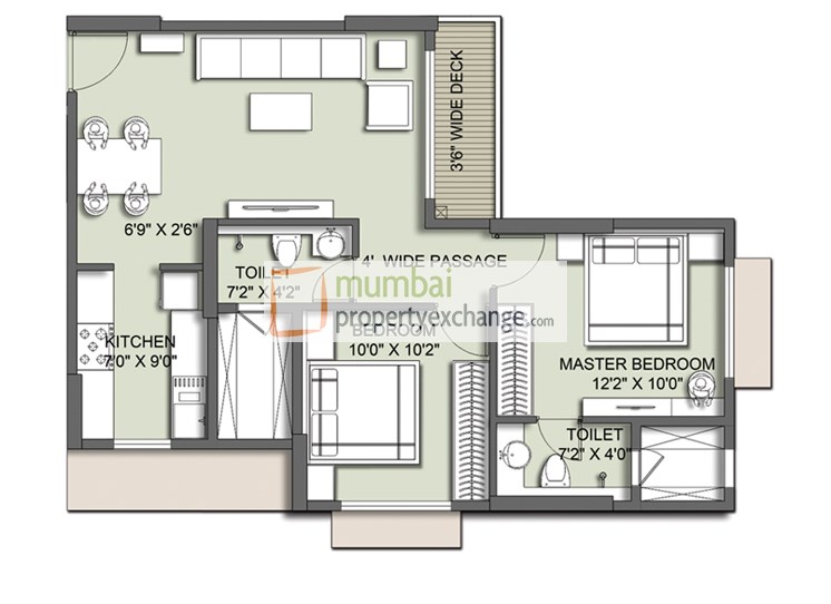 2 BHK Floor Plan