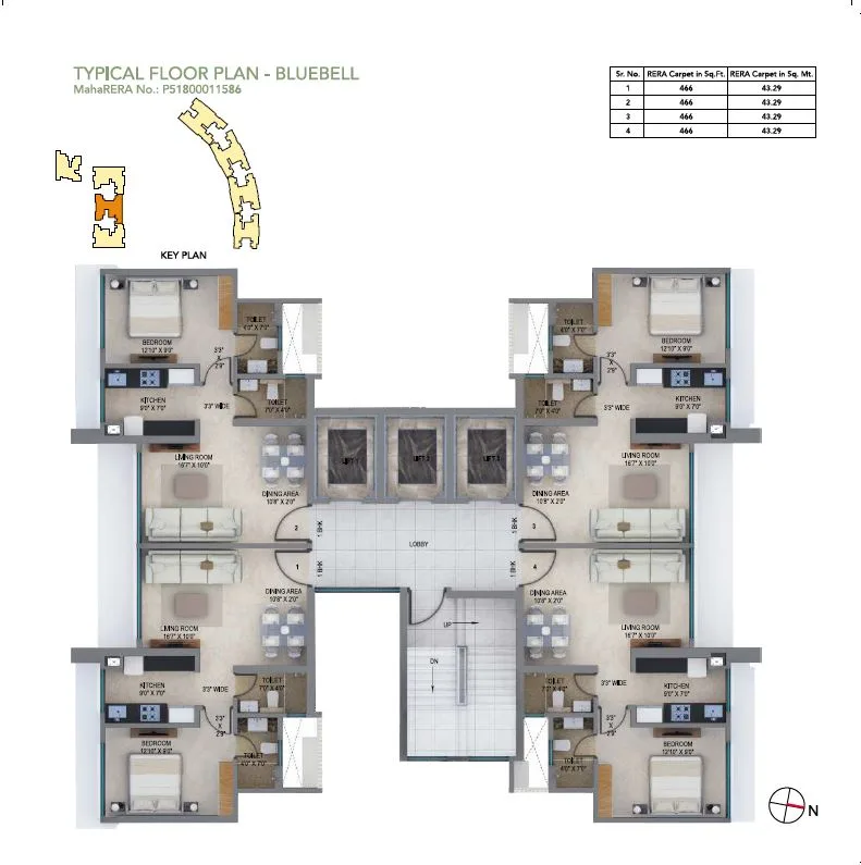 Arkade Earth Typical Floor Plan Bluebell