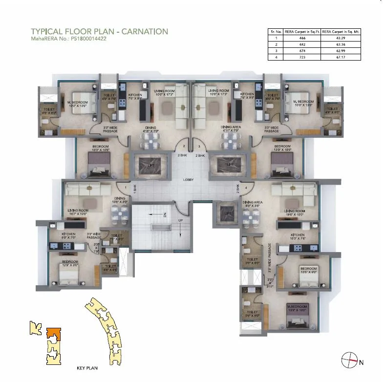 Arkade Earth Typical Floor Plan Carnation
