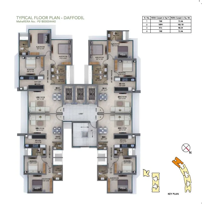 Arkade Earth Typical Floor Plan Daffodil