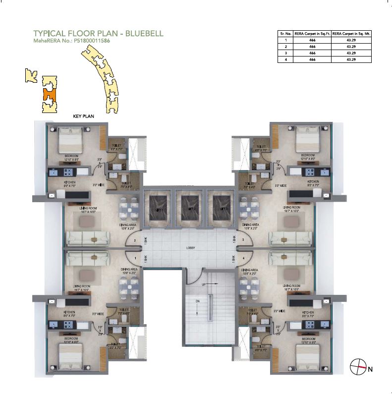 Arkade Earth Typical Floor Plan Bluebell