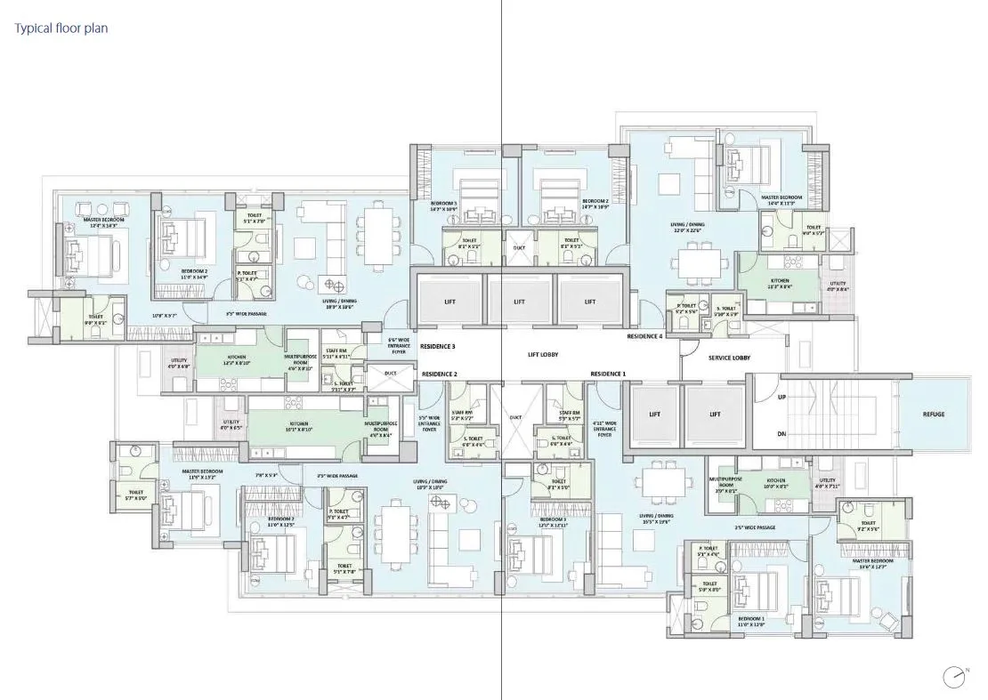 Lodha Seamont Typical Floor Plan Image