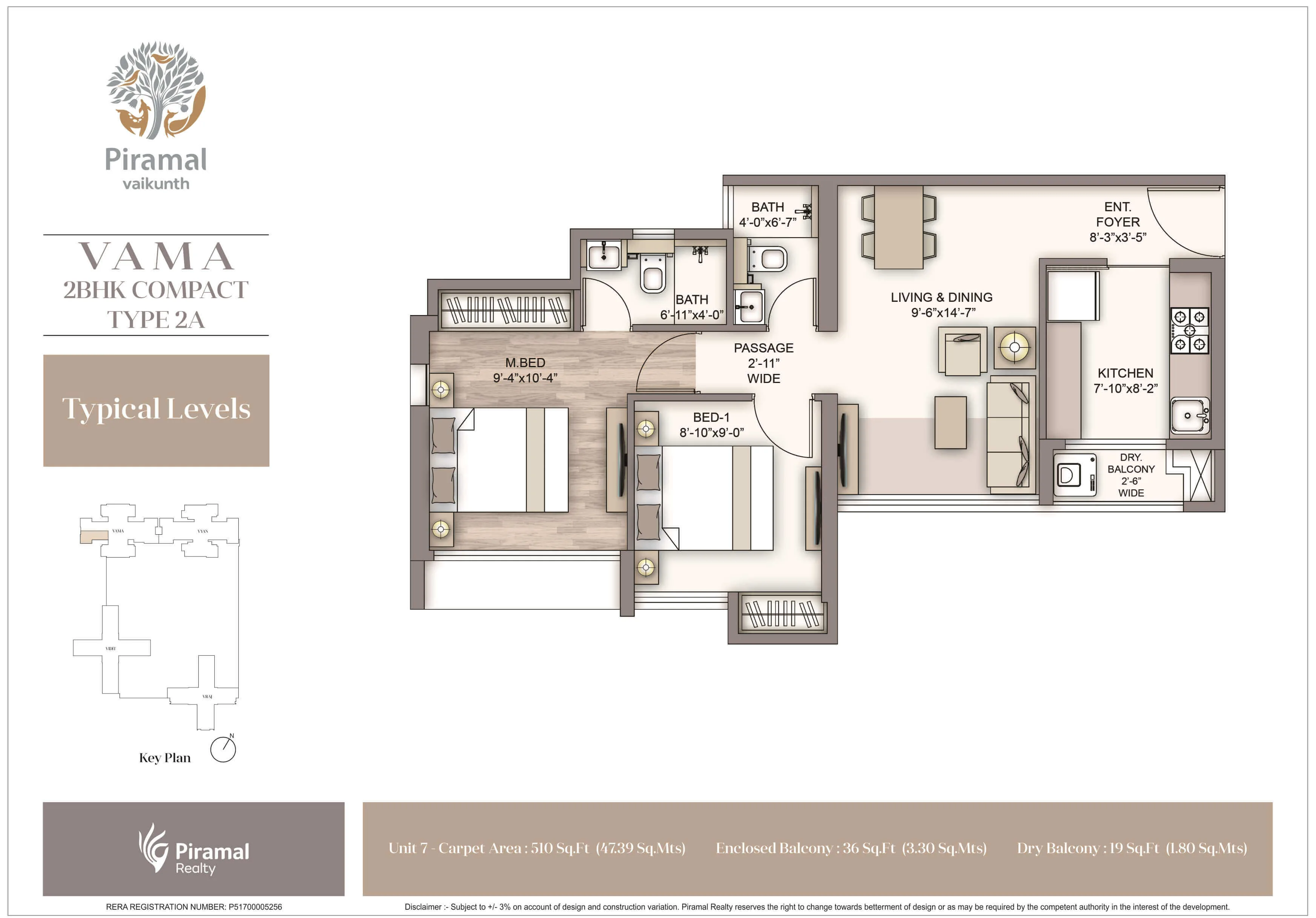 Piramal Vaikunth Cluster 4A Vama 2BHK Compact 2A