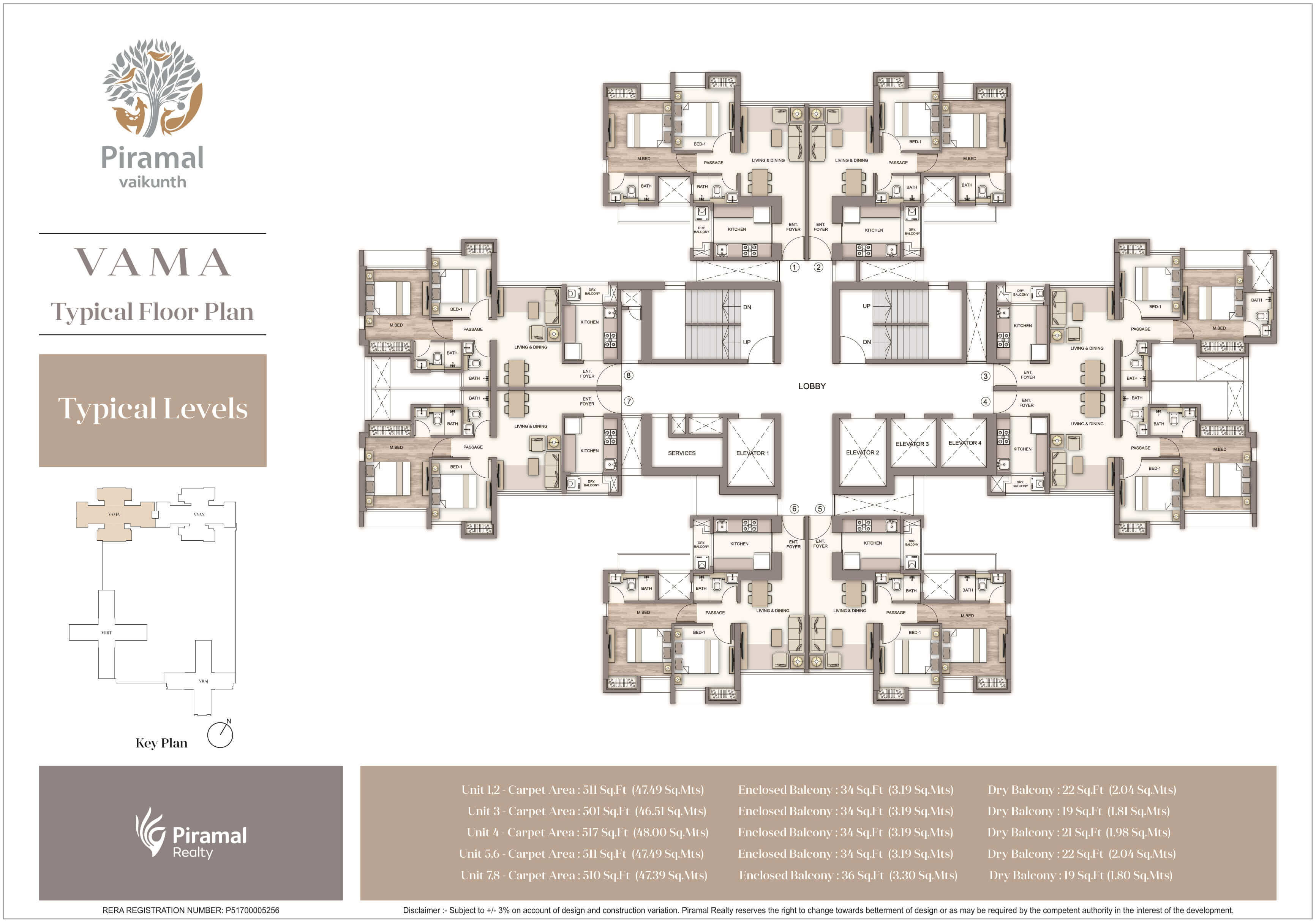 Piramal Vaikunth Cluster 4A Vama Typical Floor Plan