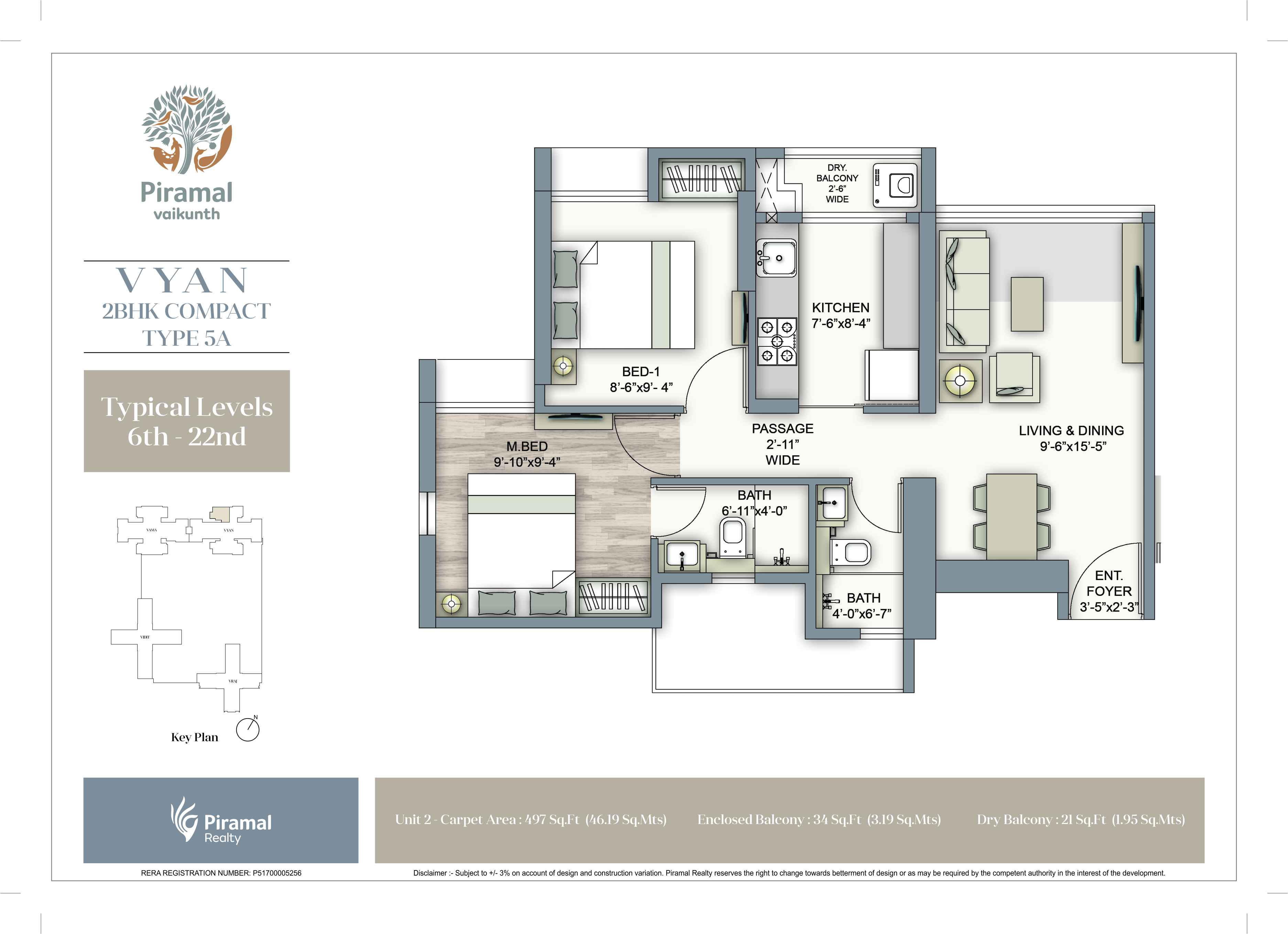 Piramal Vaikunth Vyan 2BHK Compact 5A (6-22)
