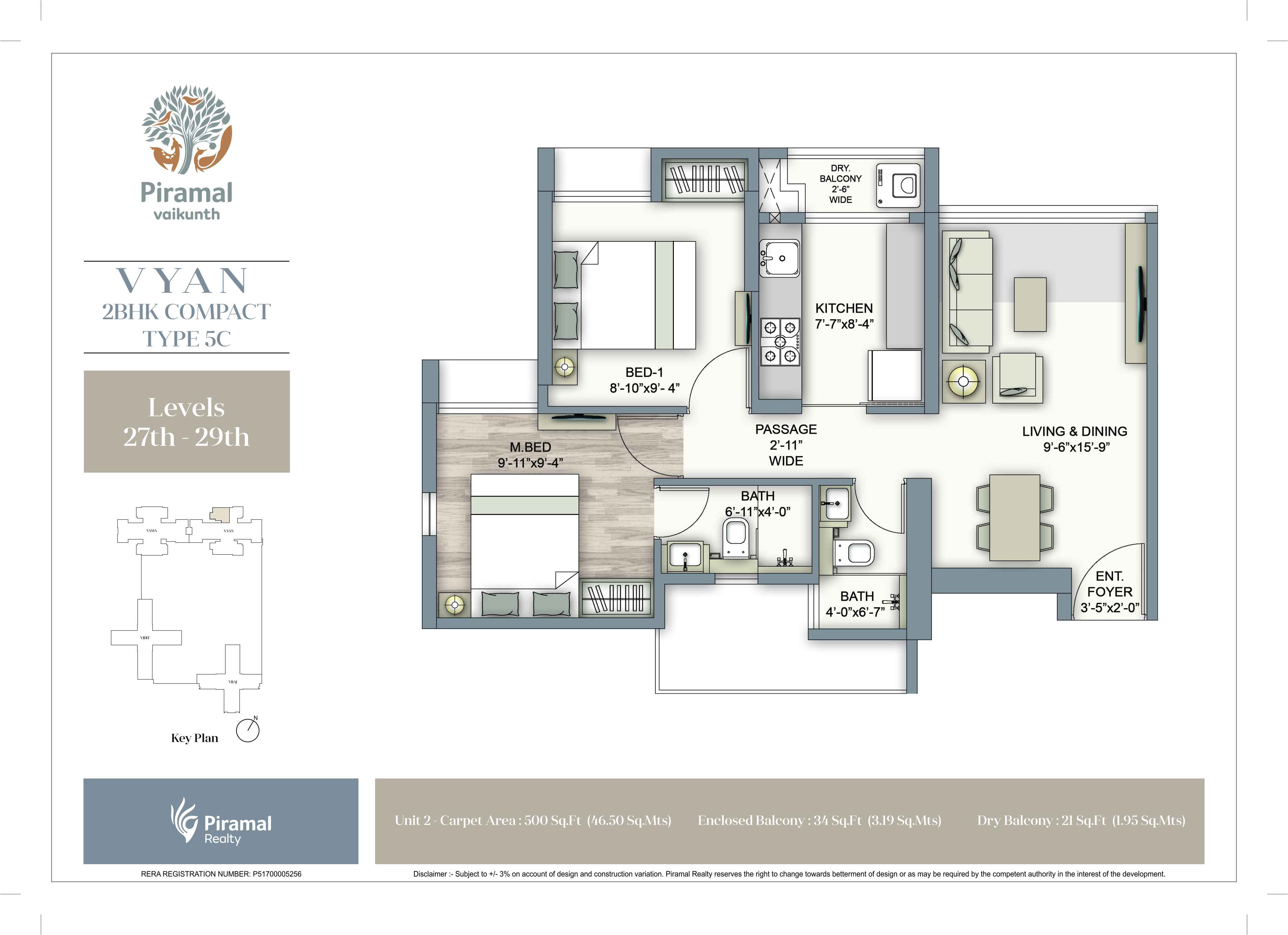 Piramal Vaikunth Vyan 2BHK Compact 5C  (27-29)