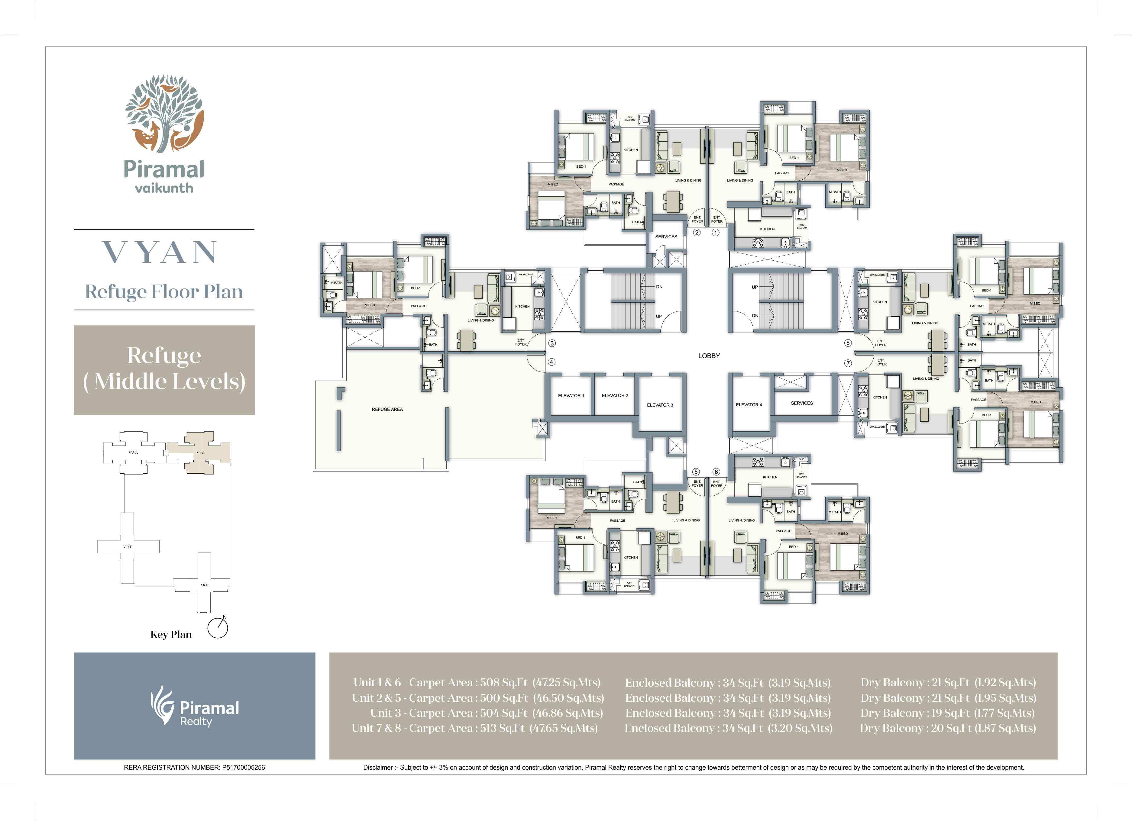 Piramal Vaikunth Vyan Refuge Floor Plan Middle Level