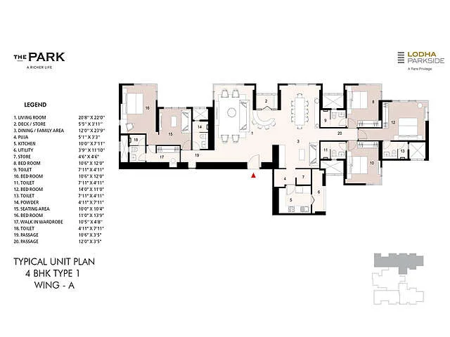 Lodha Parkside 4BHK Wing A Type 1