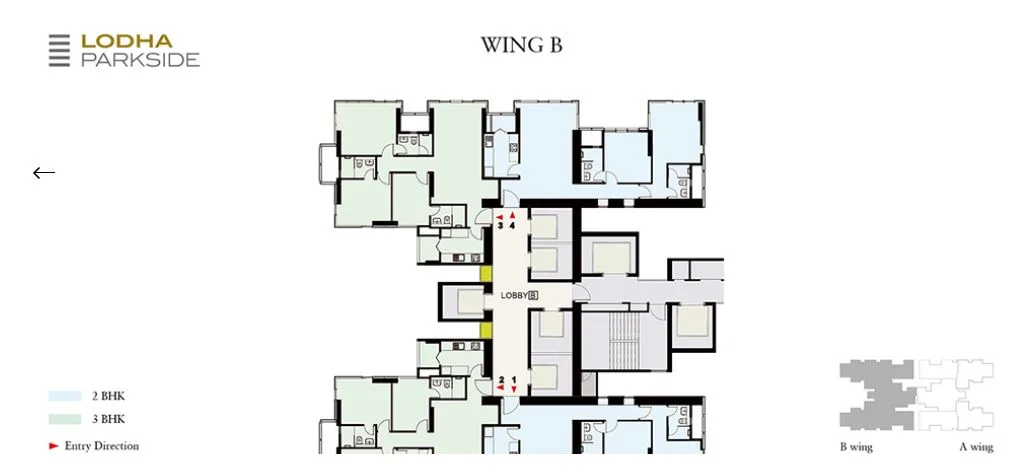 Lodha Parkside Wing B Typical Floor Plan
