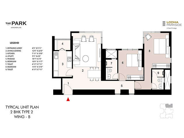 Lodha Parkside 2BHK Wing B Type 2