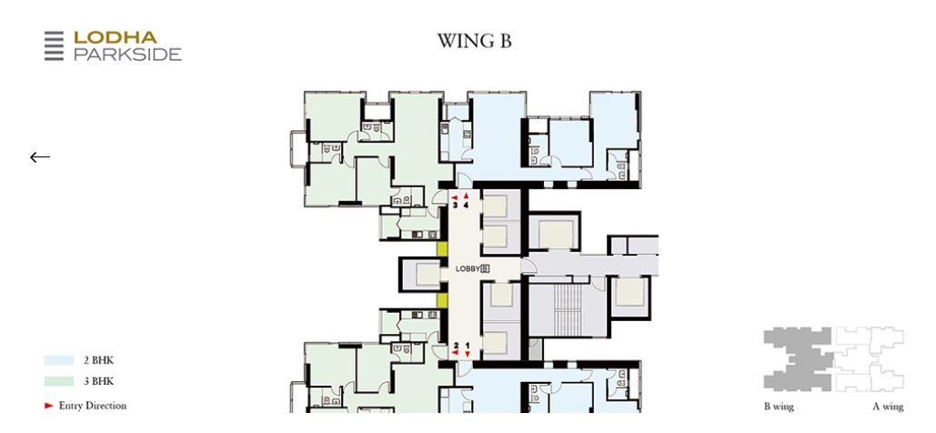 Lodha Parkside Wing B Typical Floor Plan