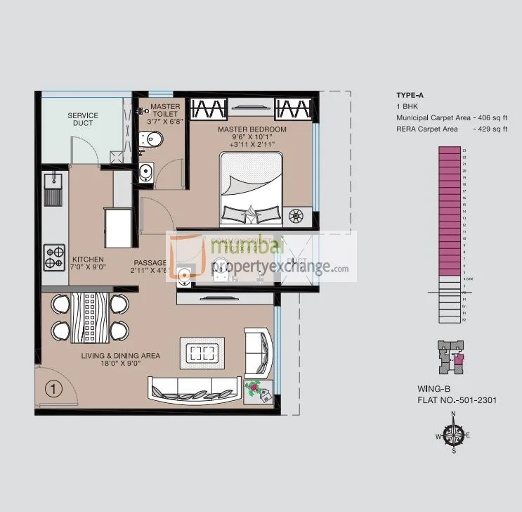 TYPE A 1BHK