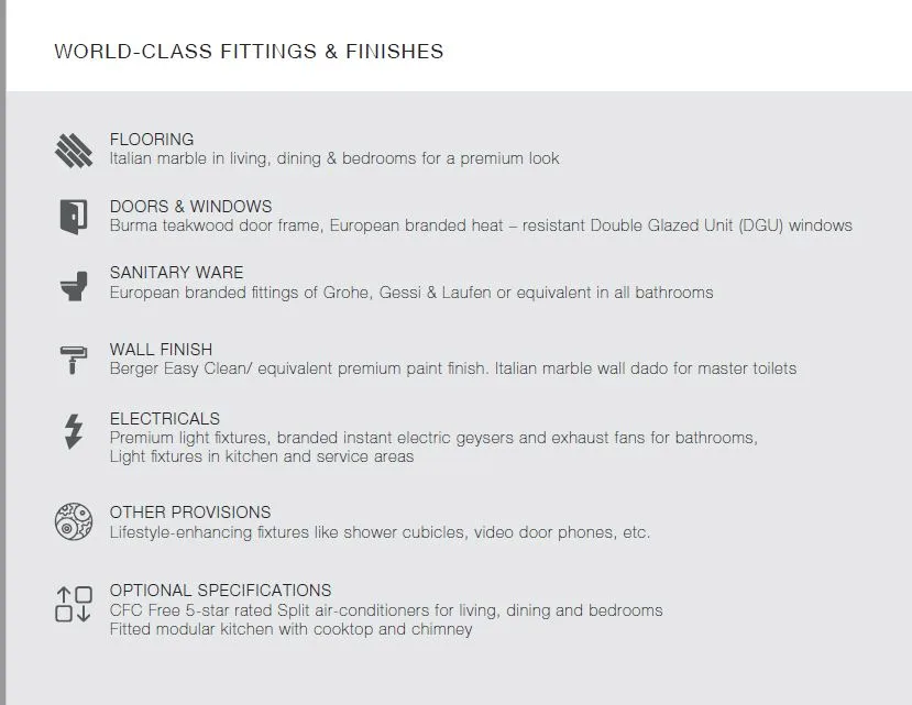 Godrej Platinum Fittings-Finishes