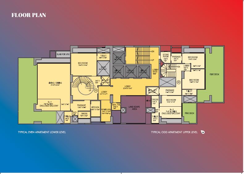 Lifescapes Aashiana Even Lower Level Apt Typical Floorplan
