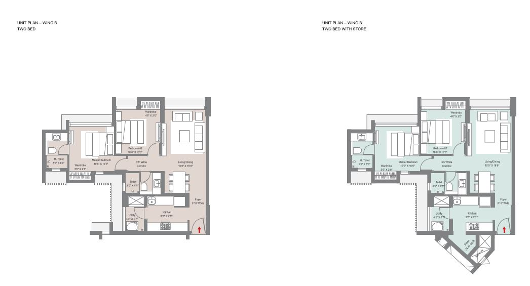 Casa Viva 2BHK Unit Plan Wing B